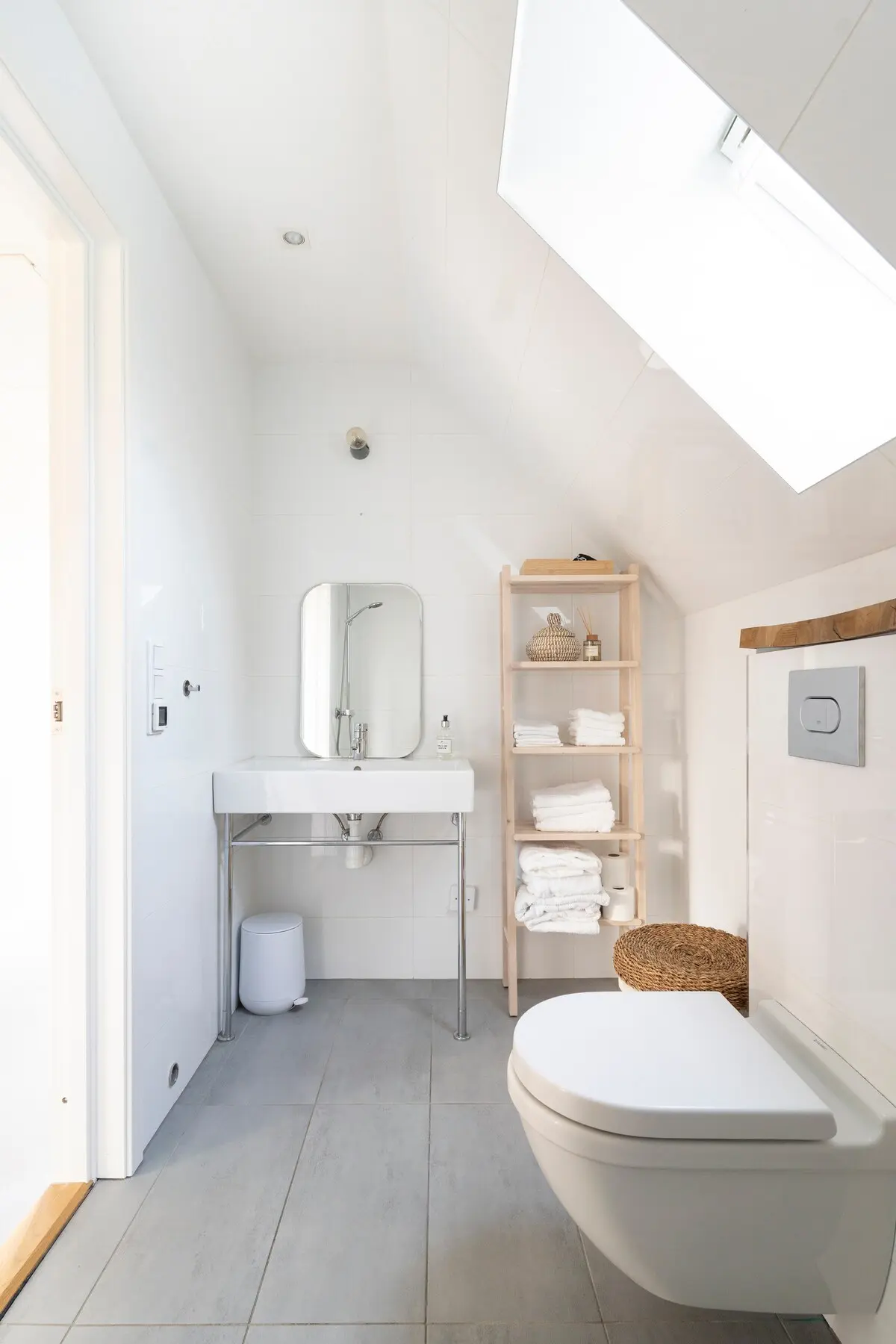 Modern bathroom with walk-in shower