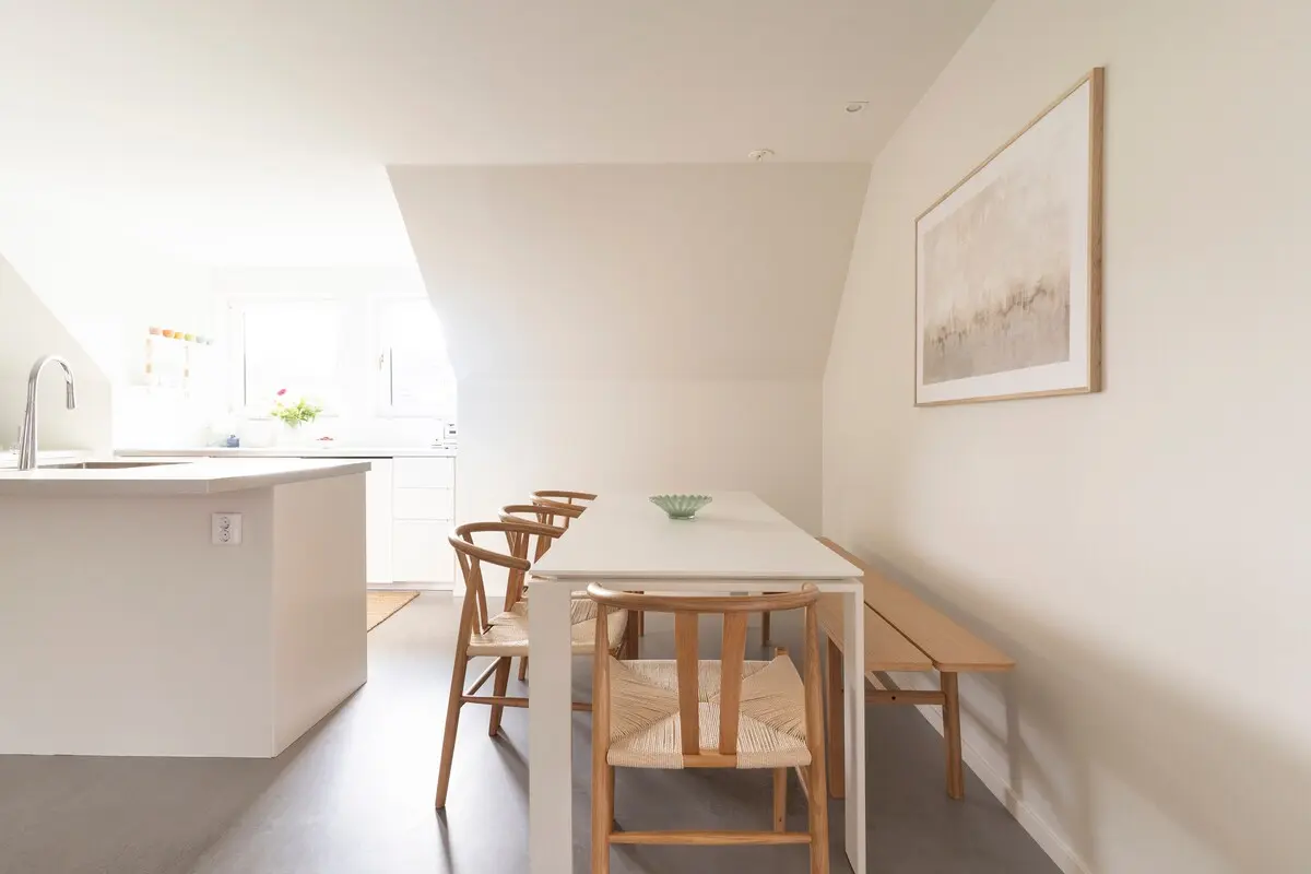 Dining area with table and chairs