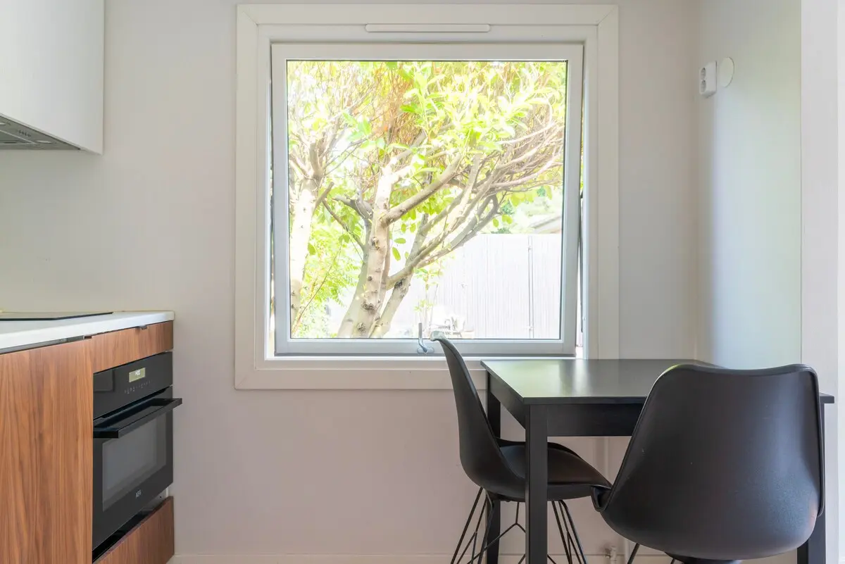 Dining area with table and chairs