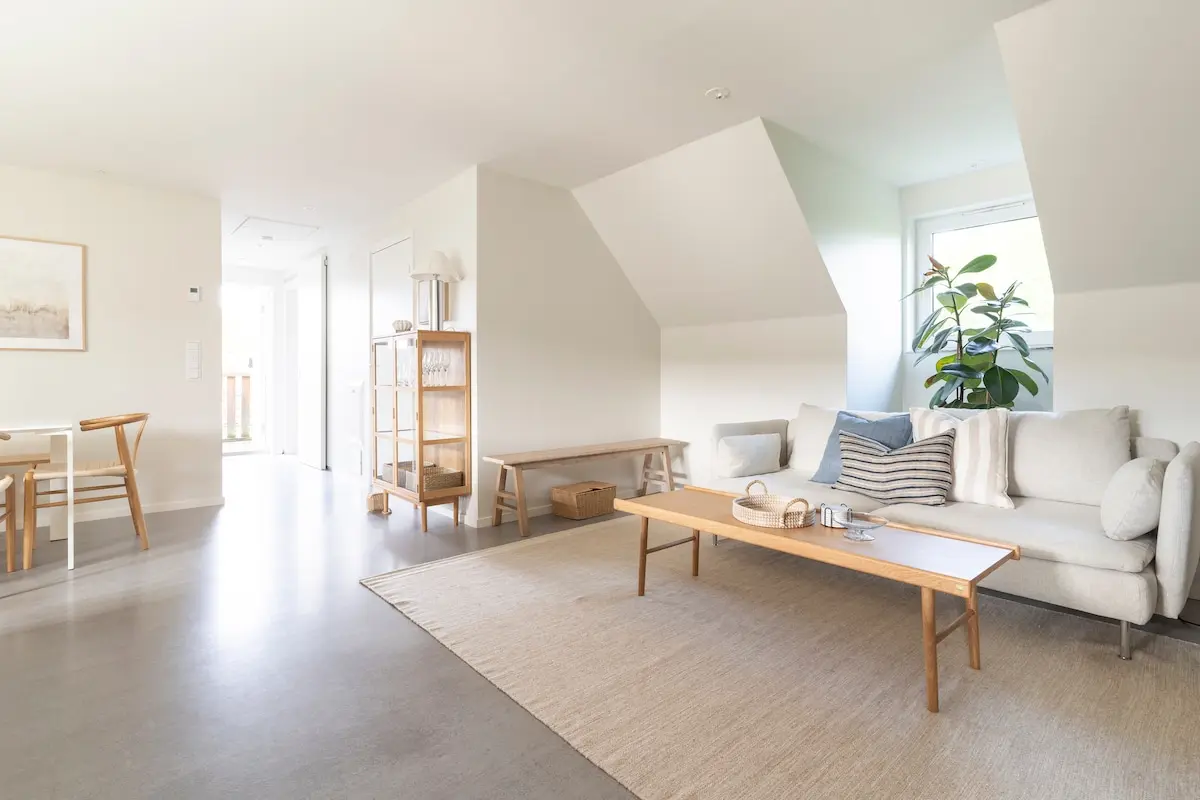 Living room with generous natural light