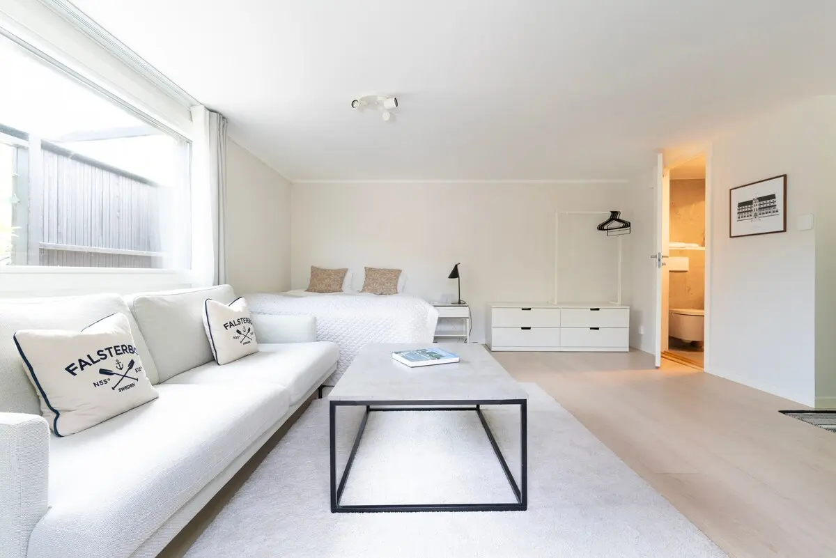 Living room with sofa and details