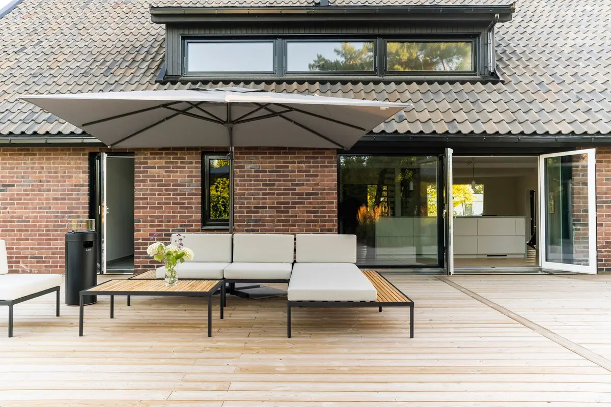 Patio with dining under pergola
