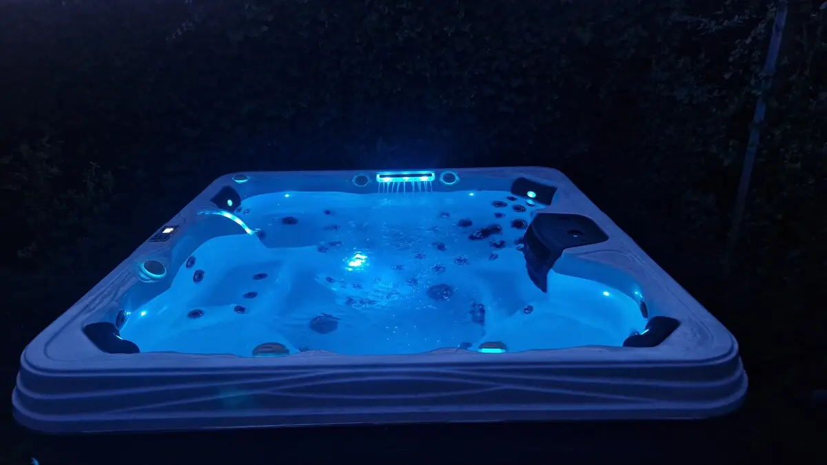 Hot tub in garden setting